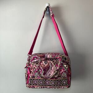 Vera Bradley Very Berry Paisley Print Laptop Messenger Travel Bag Luggage